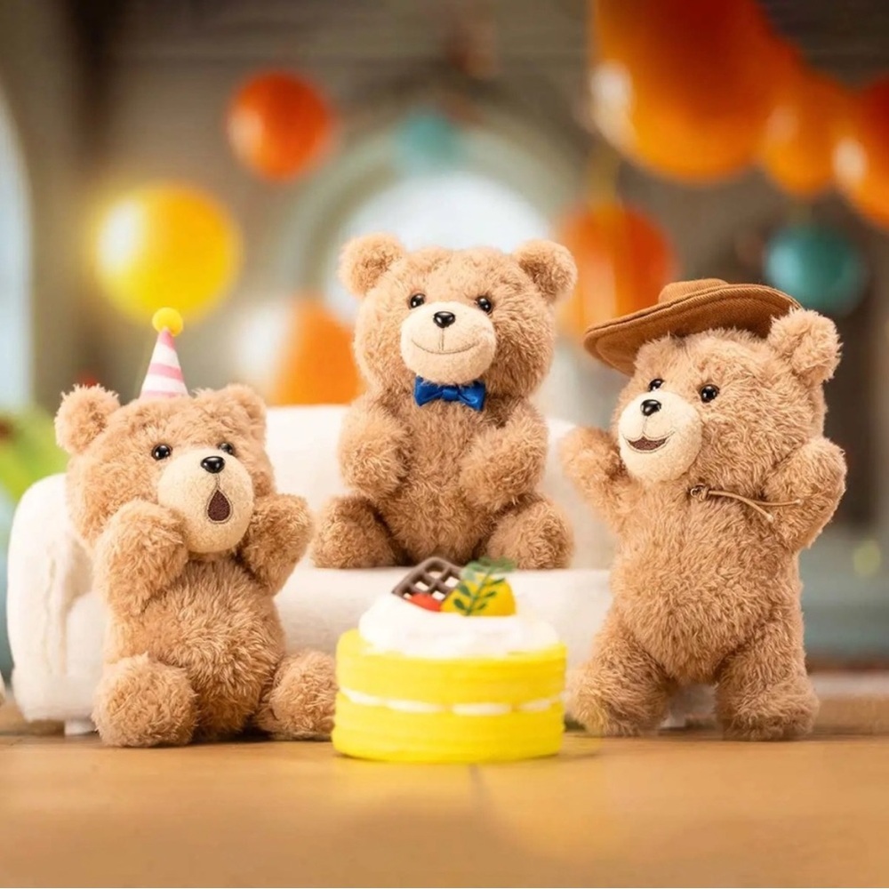 Pop Mart TED2 Bear Action Series Happy Birthday! Keychain Pal NIB CONFIRMED NEW - Picture 3 of 5